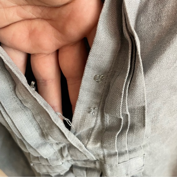 Free People Tomboy Romper Grey Linen Blend Size Small - Picture 5 of 8